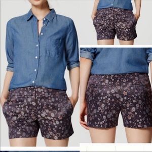 LOFT Shorts Sz 10 Floral Brocade